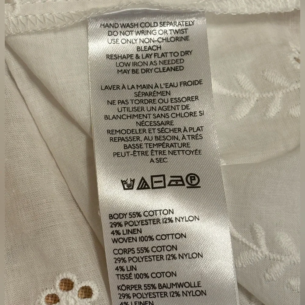 Anthropologie Half Zip Sweater Vest Eyelet Blouse Size S Like New